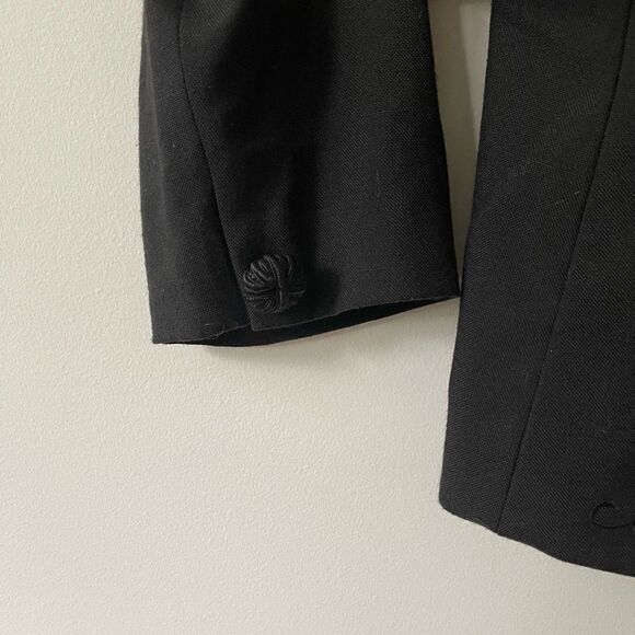 Executive Collection Women's Button-Front Eyelet Accent Black Long Sleeve Size L - Picture 4 of 7